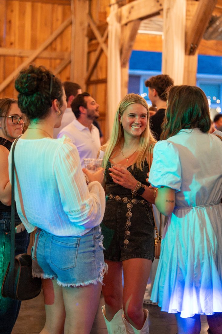 Conversation circle inside the barn